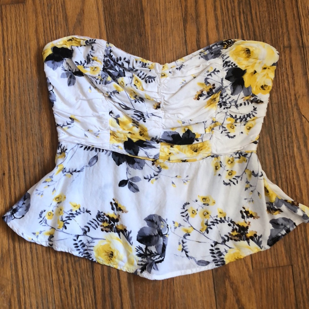 Floral Strapless Crop Top